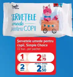 Carrefour Simple Choice servetele umede pentru copii Ofertă