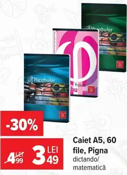 Carrefour Pigna caiet a5 Ofertă