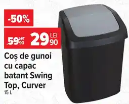 Carrefour Curver coș de gunoi cu capac batant swing top Ofertă