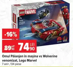 Carrefour Lego Marvel Omul Păianjen în mașina vs Wolverine venomizat Ofertă