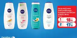 Carrefour Market Nivea gel de duș crème soft/care&orange/frangipani and oil/care & roses Ofertă