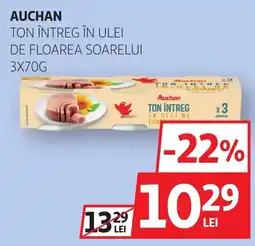 Auchan Auchan ton întreg în ulei de floarea soarelui Ofertă