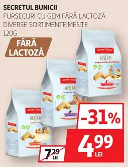 Auchan Secretul Bunicii fursecuri cu gem fără lactoză Ofertă