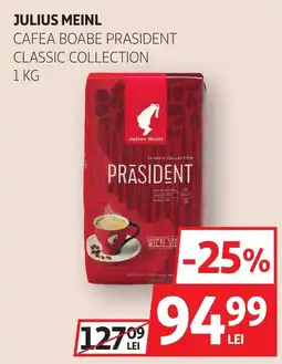 Auchan Julius Meinl cafea boabe prasident classic collection Ofertă