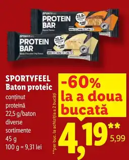 Lidl Sportyfeel baton proteic Ofertă