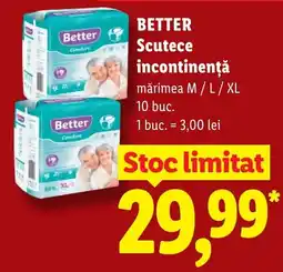 Lidl Better scutece incontinență Ofertă