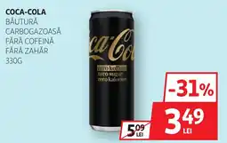 Auchan Coca-Cola băutură carbogazoasă fără cofeină fără zahăr Ofertă