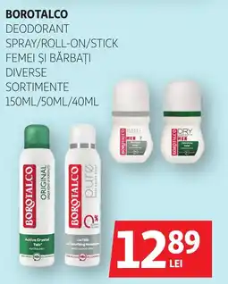 Auchan Borotalco deodorant spray/roll-on/stick Ofertă