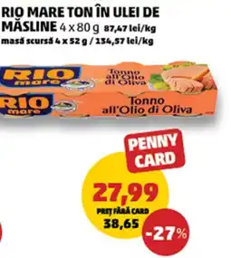 Penny Rio mare ton în ulei de măsline Ofertă