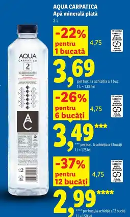Lidl Aqua carpatica apă minerală plată Ofertă