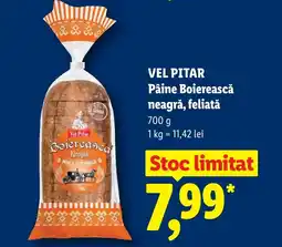 Lidl Vel Pitar Pâine Boierească neagră, feliată Ofertă