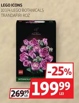 Auchan lego icons 10374 lego botanicals trandafiri roz Ofertă