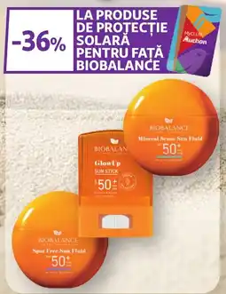 Auchan Biobalance produse de protecție solară pentru față Ofertă