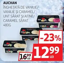 Auchan Auchan înghețată de vanilie vanilie și caramel unt sărat și afine caramel sărat Ofertă