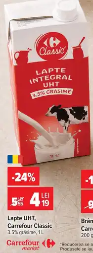 Carrefour Market Carrefour Classic Lapte Integral UHT Ofertă