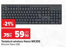 Carrefour Hama tastatură wireless WK200 Ofertă