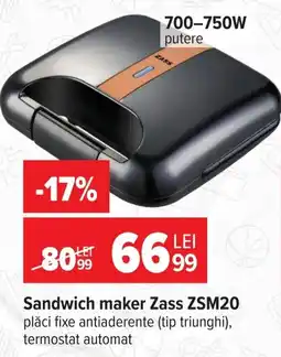 Carrefour Zass sandwich maker ZSM20 Ofertă