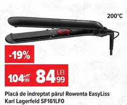 Carrefour Rowenta placă de îndreptat părul EasyLiss Karl Lagerfeld Ofertă