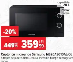 Carrefour Cuptor cu microunde Samsung MS20A3010AL/OL Ofertă
