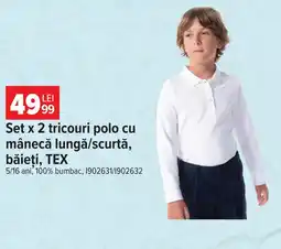Carrefour Tex tricouri polo cu mânecă lungă/scurtă Ofertă