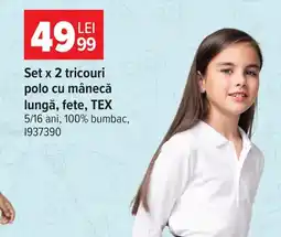 Carrefour Tex tricouri polo cu mânecă lungă fete Ofertă