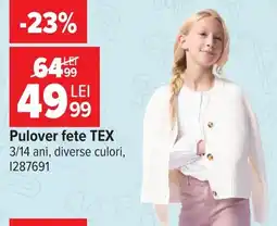 Carrefour Tex pulover fete Ofertă