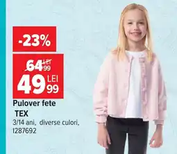 Carrefour Tex pulover fete Ofertă