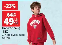 Carrefour Tex hanorac băieți Ofertă