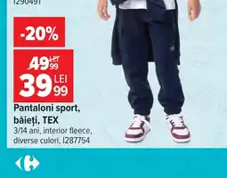 Carrefour Tex pantaloni sport băieți Ofertă