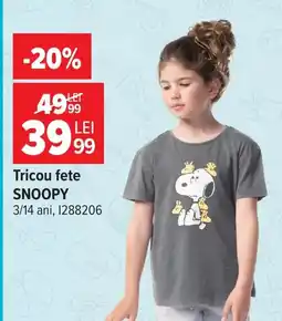 Carrefour Tricou fete Snoopy Ofertă