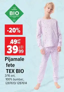 Carrefour Pijamale fete TEX BIO Ofertă