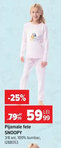 Carrefour Pijamale fete SNOOPY Ofertă