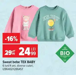 Carrefour Tex baby sweat bebe Ofertă