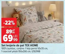 Carrefour Tex home set lenjerie de pat Ofertă
