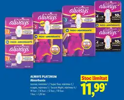 Lidl Always Platinum Absorbante Ofertă
