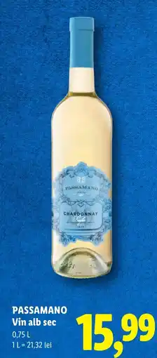 Lidl Passamano vin alb sec Ofertă