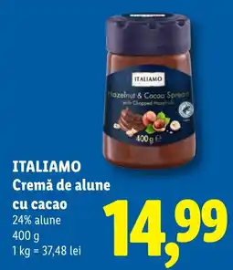 Lidl Italiamo cremă de alune cu cacao Ofertă