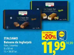 Lidl Italiamo batoane de înghețată fistic / tiramisu Ofertă