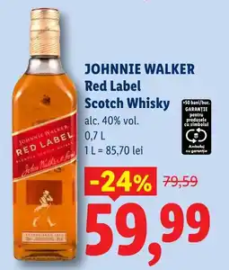Lidl johnnie walker red label scotch whisky Ofertă