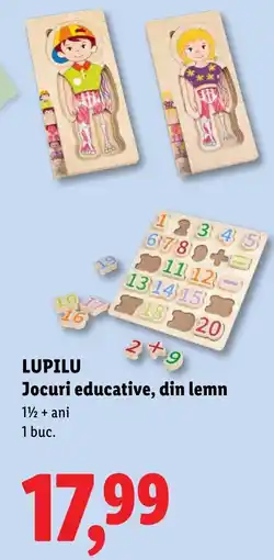 Lidl Lupilu jocuri educative, din lemn Ofertă