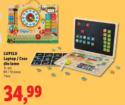 Lidl Lupilu Laptop / Ceas din lemn Ofertă
