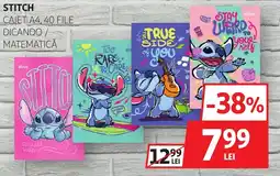 Auchan Stitch caiet a4 40 file dicando / matematică Ofertă