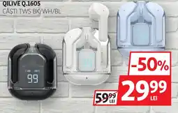 Auchan Qilive q.1605 căști tws bk/wh/bl Ofertă