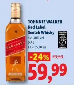 Lidl Johnnie Walker Red Label Scotch Whisky Ofertă