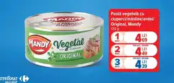 Carrefour Pastă vegetală cu ciuperci/măsline/ardei Original, Mandy Ofertă