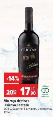 Carrefour Vin roșu demisec Cricova Chateau Ofertă