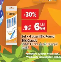 Carrefour Set x 4 pixuri Bic Round Stic Classic Ofertă