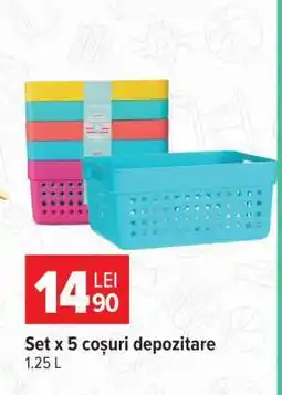 Carrefour Set x 5 coșuri depozitare Ofertă