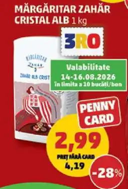 Penny Mărgăritar Zahăr Cristal Alb 1 kg Ofertă