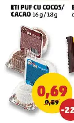 Penny ETI PUF CU COCOS/CACAO Ofertă